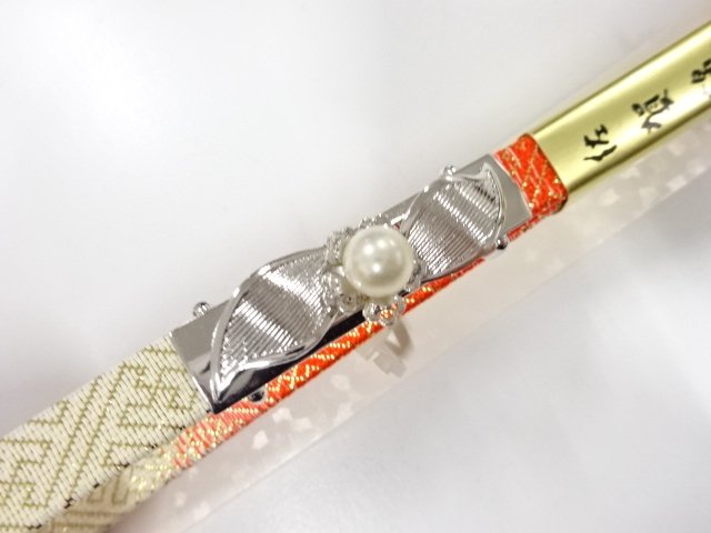 JAPANESE KIMONO / ANTIQUE UNUSED PEARL OBIDOME (SASH CLIP) / OBIJIME /